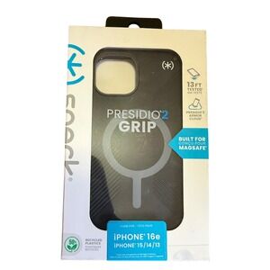 Speck Presidio2 Grip Case for iPhone 16e 15 14 13 Black MagSafe